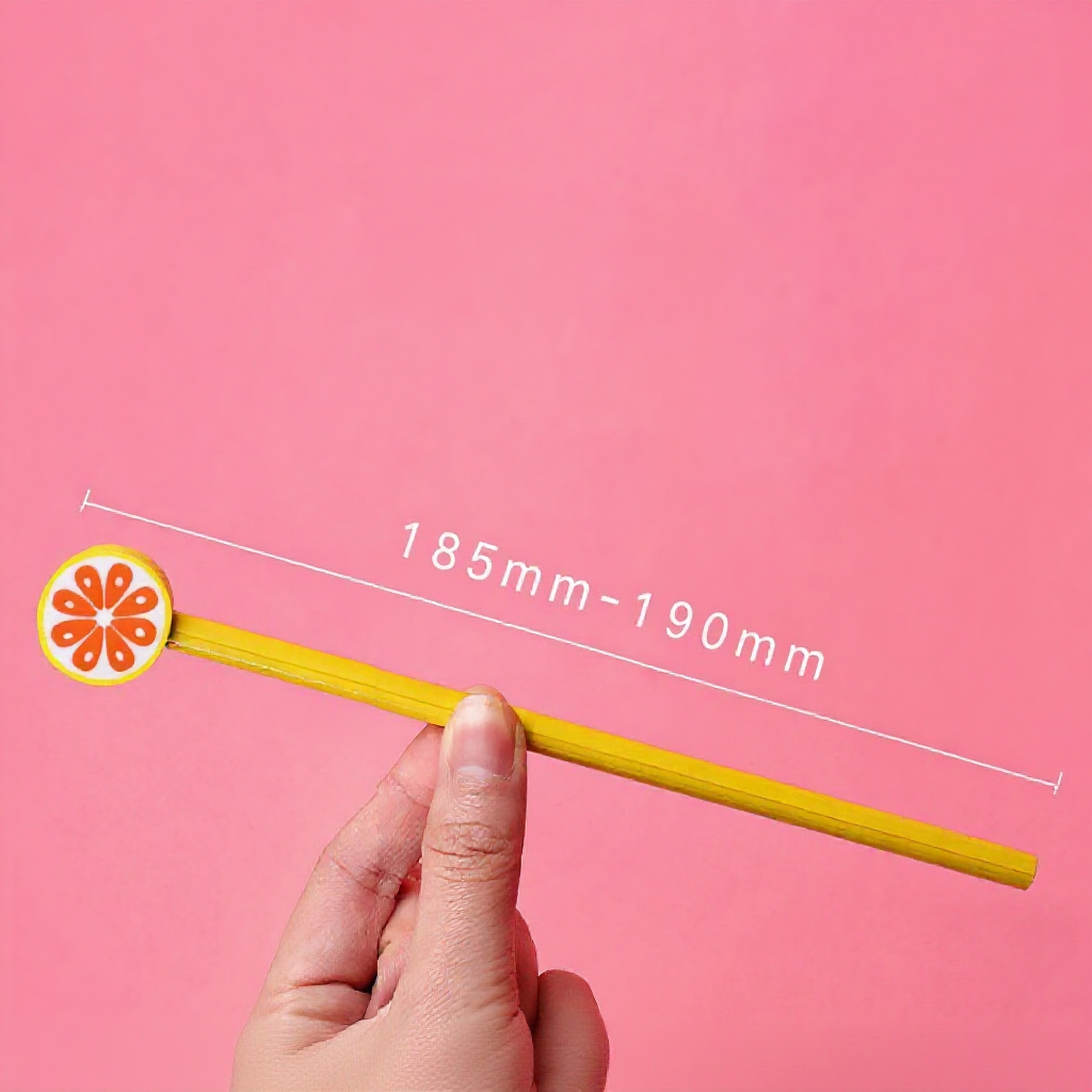 1PC Cartoon Pencil With Cute Eraser Children School Supplies Kwaii Rubber Head Pencils （Random）