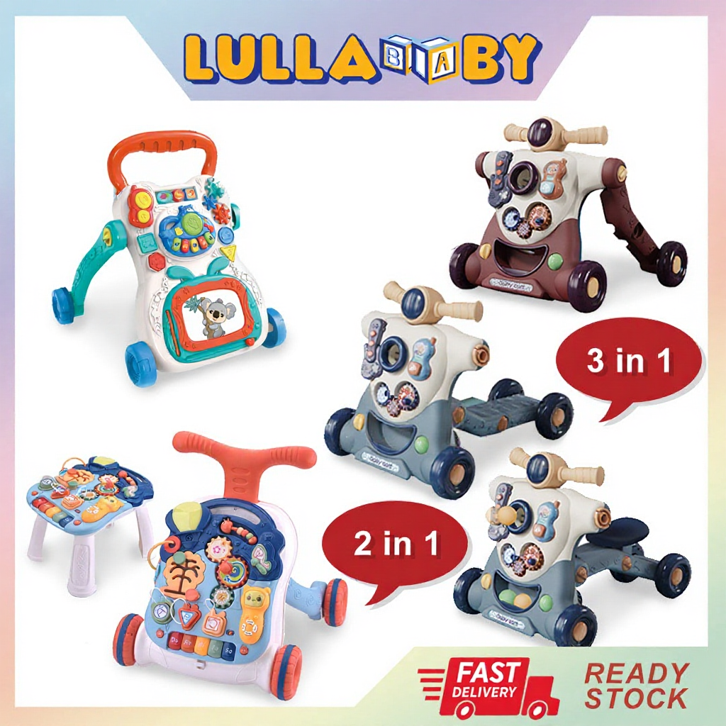 READY STOCK Musical Baby Walker Baby Walkers Learning Walker Baby Push Walker Music Toddler Walk Assistance