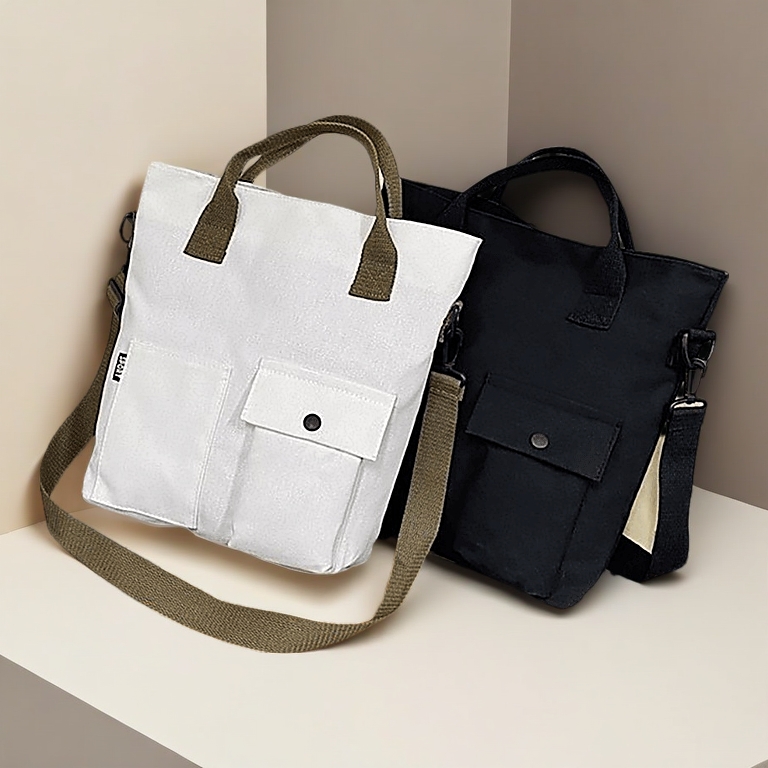 Eco Bag Tote Bags Canvas Sling Bag Women Bag Student Crossbody Shoulder Bags Casual Tote Beg College WanitaBag Murah L08