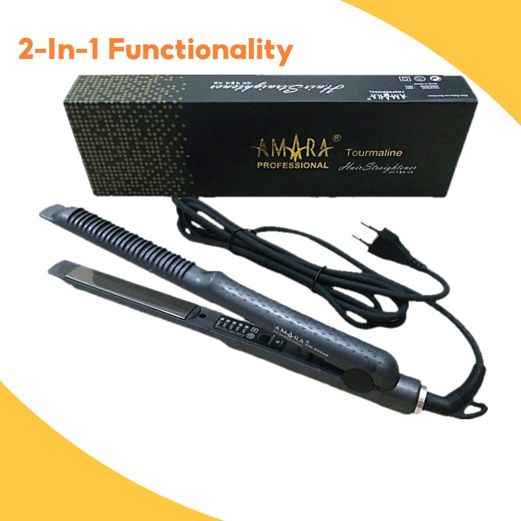 100% ORIGINAL | AMARA 2IN1 Straight & Curly Hair Straightener AM9299B