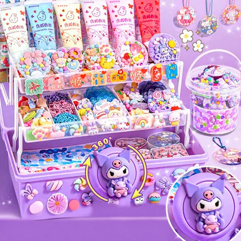 ?Ready Stock?1008PCS Full Set CUCKOO Material Package Sticker Kids Keychain DIY Tools Goo Card Guka 咕卡 奶油胶 贴纸 女孩礼物套装 儿童节