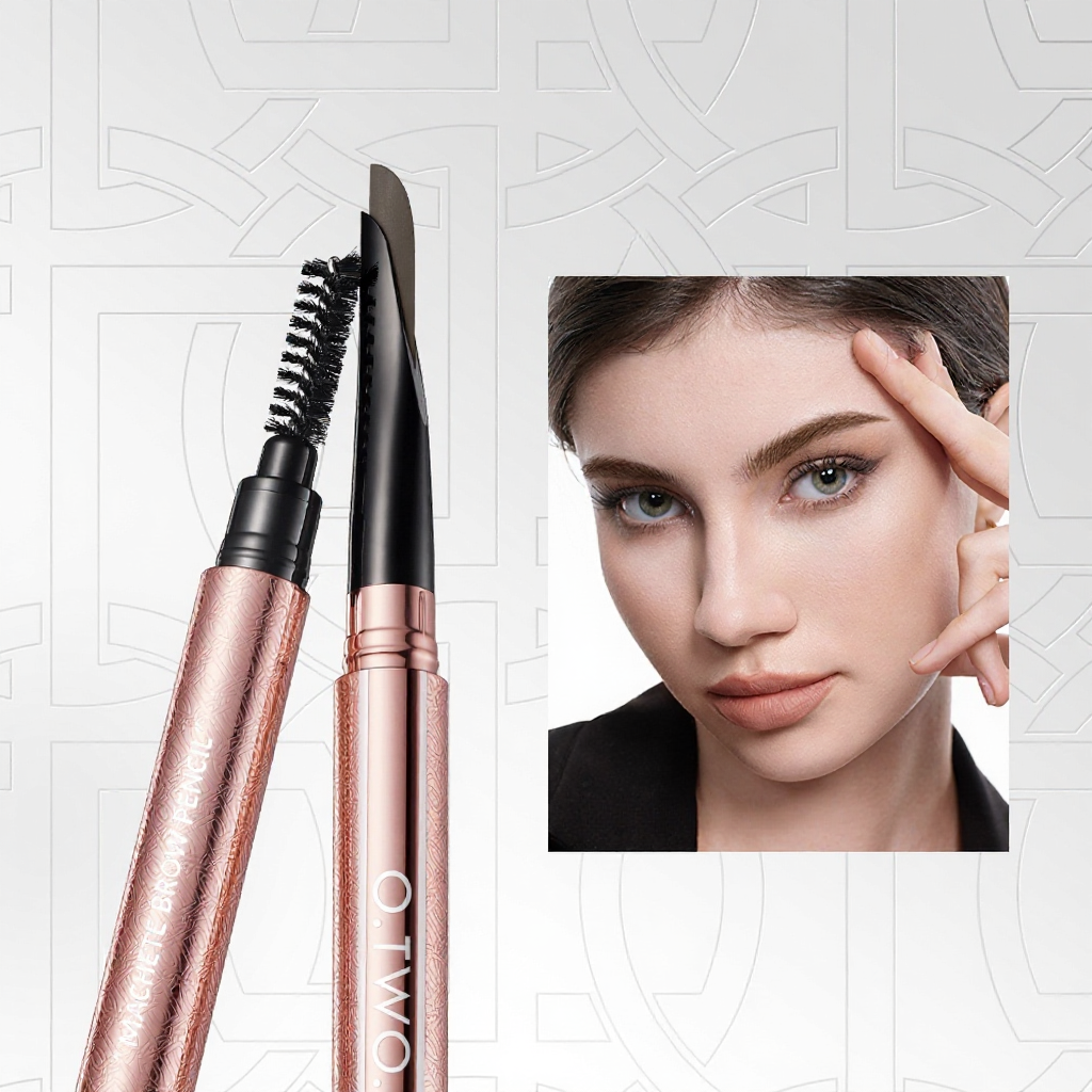 O.TWO.O Eyebrow Pencil 2 In 1 With Brow Brush Waterproof Long Lasting 4 Colours