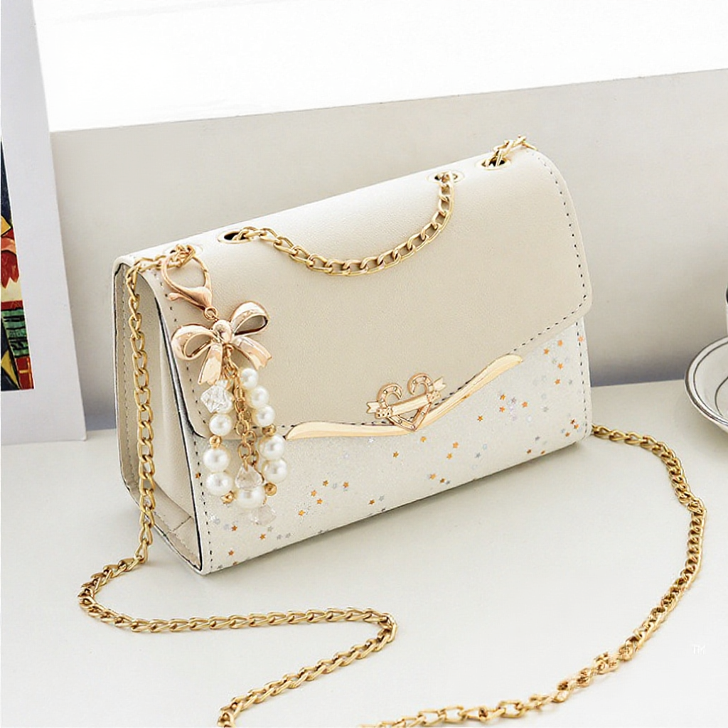 Women Elegant Sequins Fashion Chain Sling Shoulder Bag Korean Style Ladies Shoulder Bag
