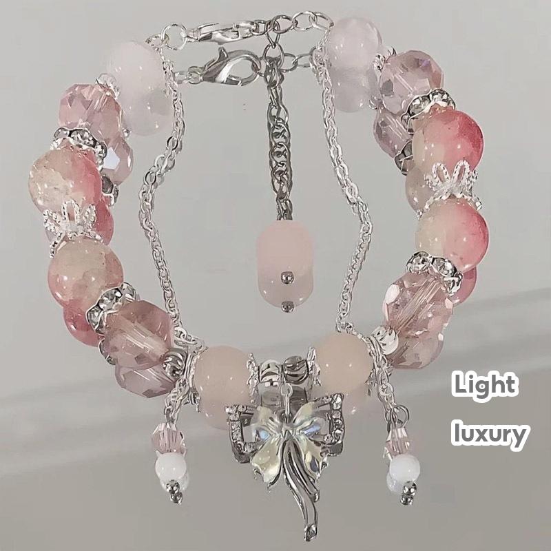 Vintage Butterfly Bracelet Fashion Versatile Women's Bracelet Light Luxury Design High Grade Beaded Bracelet