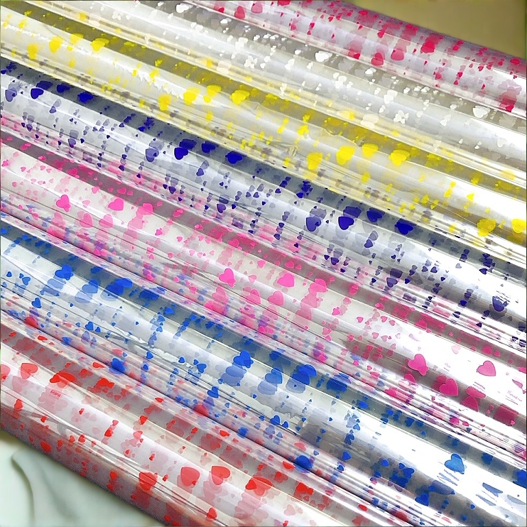 (63meter) Plastic Hamper Heart Flower Shape Balut Wrapping Sambul Plstic Hamper Plastik Pembalut Paper