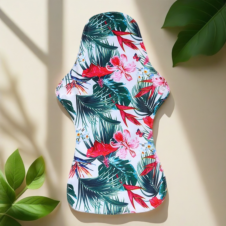 L Size Organic Bamboo Heavy Flow Menstrual Pads Reusable & Washable &Waterproof Cloth Pads