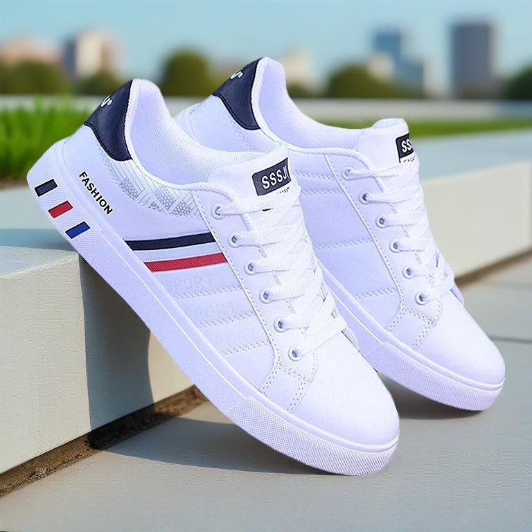 【READY STOCK】Kasut lelaki/Kasut sukan lelaki/Men's sports shoes breathable shoes ultra light white casual shoes men's running shoes men's canvas shoes