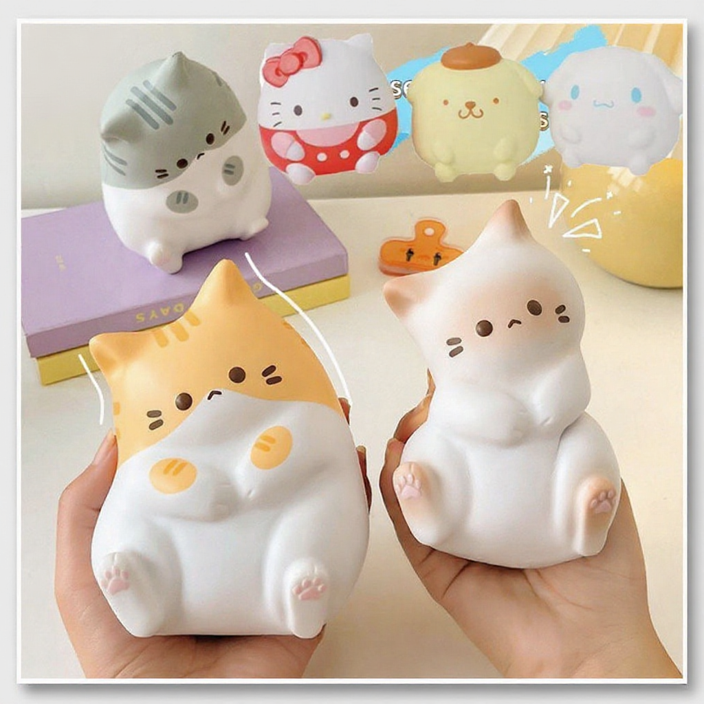 Cute Decompression Toy Coco Cat Pinch Music Slow Rebound Squeeze Toy Children'S Bedroom Office Desktop Cute Decoration Tricky Toy Cartoon Stress Relief Toys