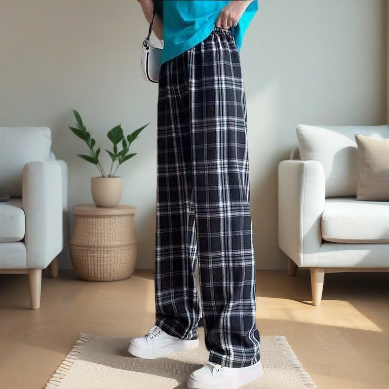 Wide leg pants Unisex 40-100kg casual pants Seluar Tidur Perempuan Korean style high waist straight loose pants seluar w