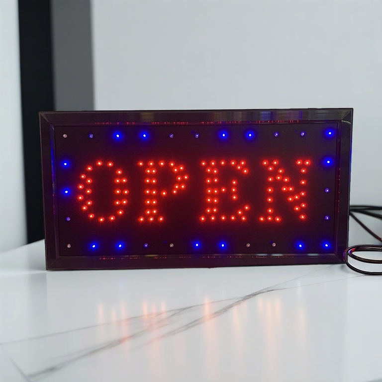 OPEN LED SIGN BOARD 48X25Cm LED Display Board