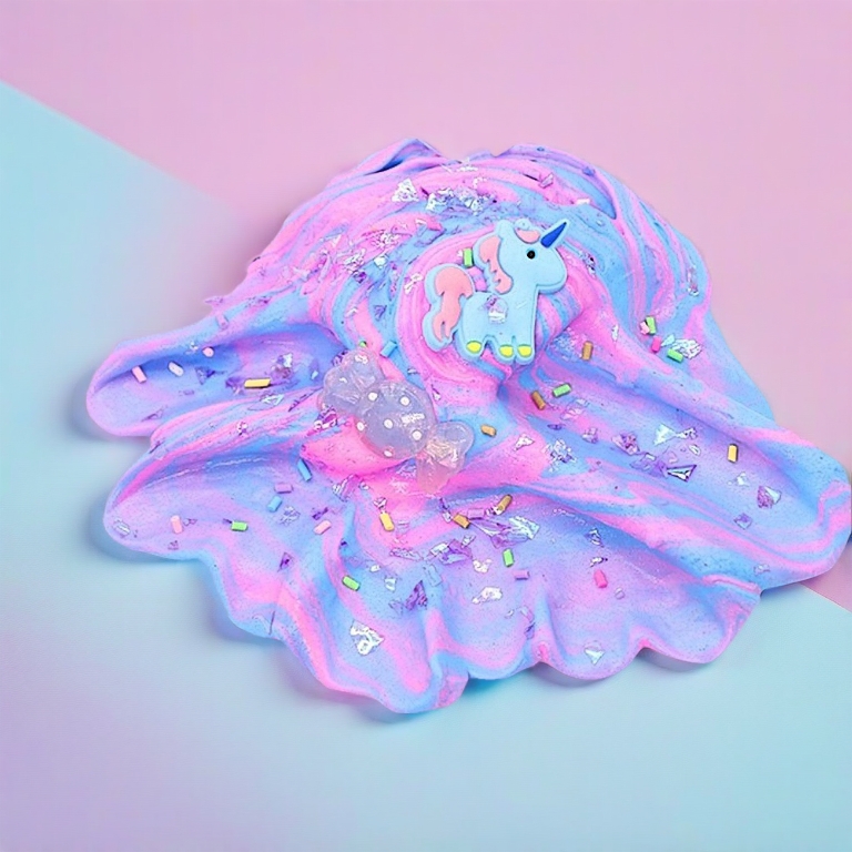 60ml Unicorn Slime Puff Crystal Shining Unicorn Slime Kids Modeling Clay Toys Gift for Girls/Boys