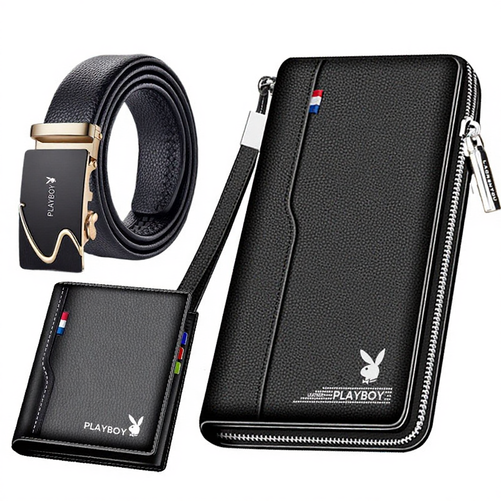 Men Bifold PU Leather Long Zipper Wallet Card Holder Short Wallet for Man Multi-Card Men's Zipper Coin Purse Dompet Lelaki Pendek Zip Beg Duit Syiling Purse Men