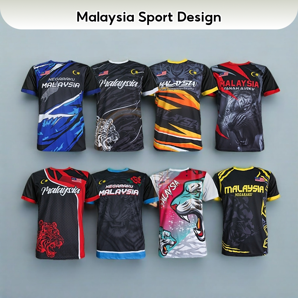 (HARGA BORONG) MEN JERSEY T-SHIRT MALAYSIA SPORT SHORT SLEEVES (BAJU JERSI SUKAN TEAM LELAKI LENGAN PENDEK MALAYSIA) B6