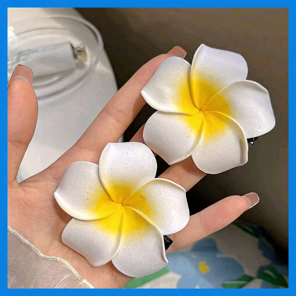 [1pcs] Plumeria Hawaiian Artificial Flower | Hand Craft Flowers | Flower Head for Decors | Kraftangan - Flover