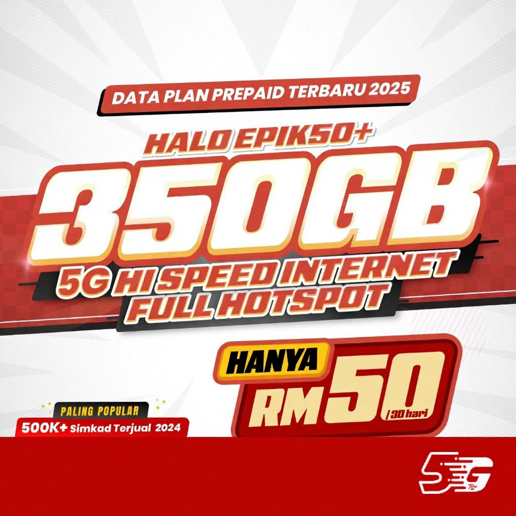 [ ??? ????????? - ???????? ] HALO EPIK - SimKad Unlimited Data & Call All Phone Celcom 5G Coverage