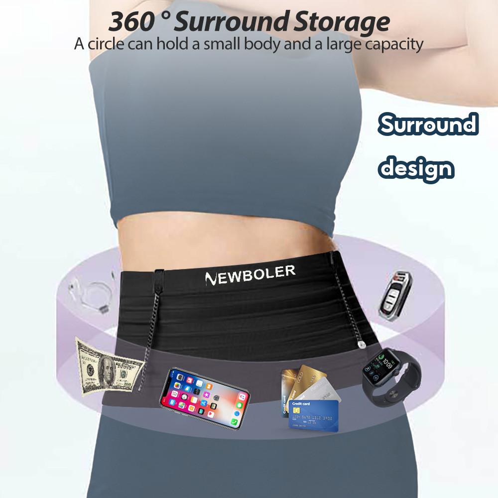 NEWBOLER Outdoor Running Belt Bag With 300ml/500ml Soft Flask Male Female Running Bag  For Jogging Hiking Marathon