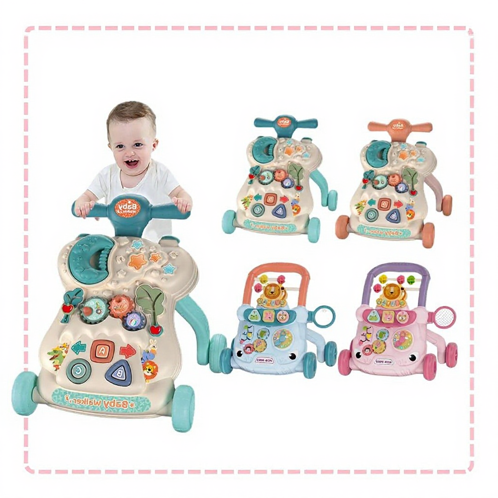 Musical Push Walker baby walker Alat Bantu Jalan alat berjalan bayi Walker Early Learning