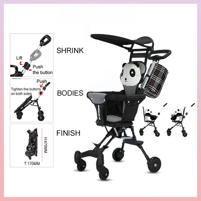 COD Foldable 2 Way Baby Stroller Magic stroller 4 wheels Ultra lightweight Foldable strollers Kids Strolle