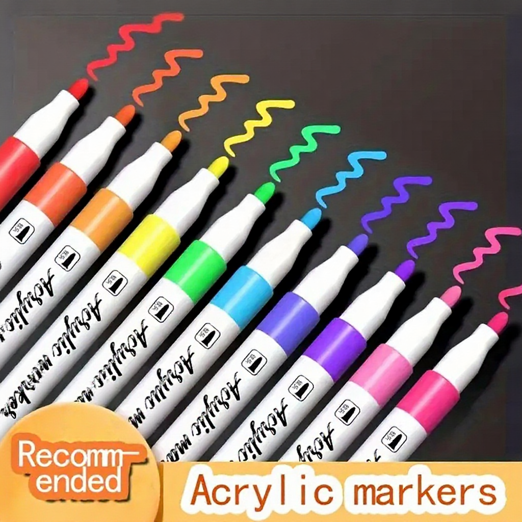12/24/36/48/60/80 Colors Acrylic Marker Pen Coloring Pen Highlight Acrylic Marker Office Supplies 丙烯马克笔