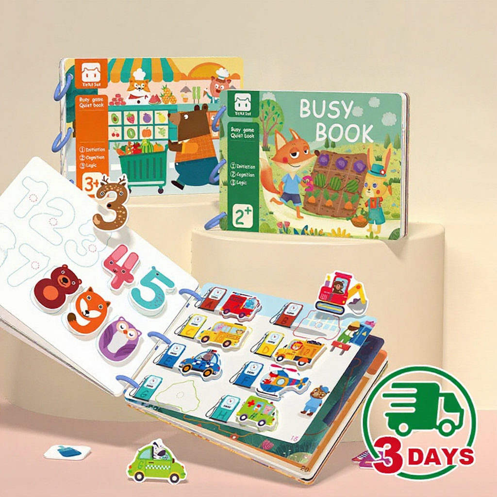 Preschool Learning Travel Toy Quiet Books For Toddlers Baby's First Enlightenment Book Busy Book For Kids Montessori Toys Early Learning Kids Book Activity Book For Kids 安静书 启蒙益智玩具