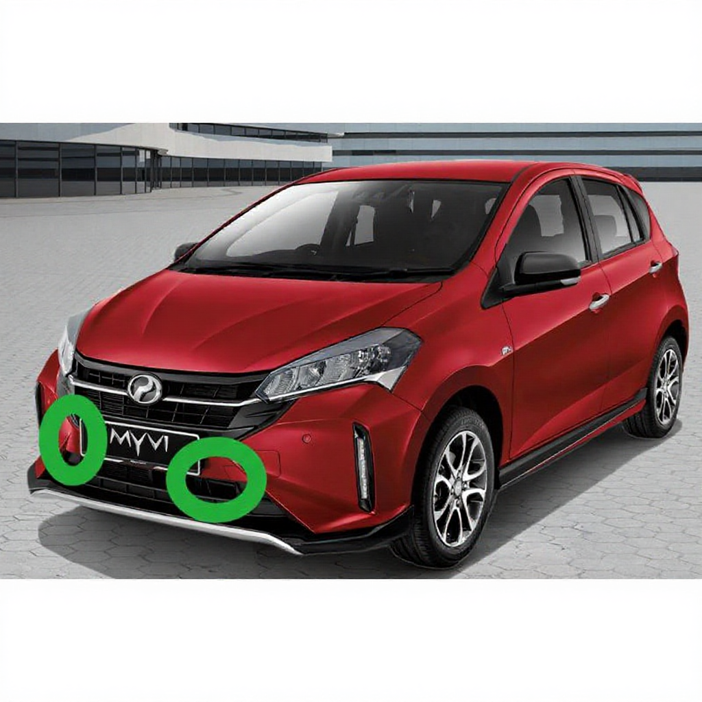 Perodua Myvi 2021-2024 Front Bumper Grille Top Cover With Paint (Siap Cat)