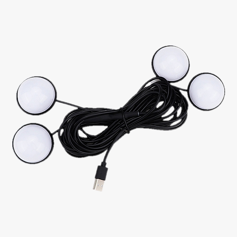 4pcs Led Car Foot Lights  Color Ambient Lamp   2V Auto Interior Decorative Atmosphere Light Car Products