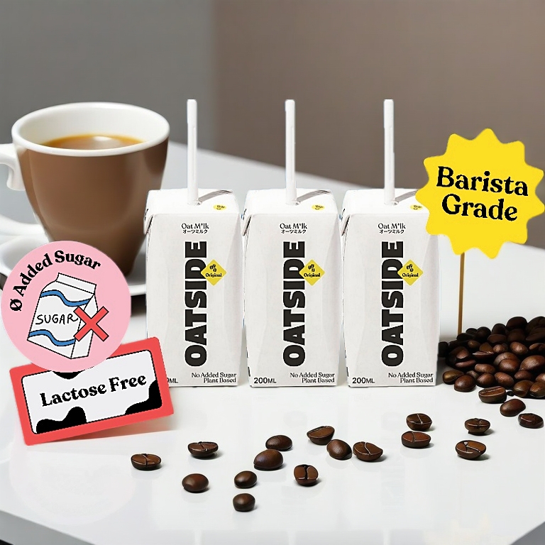 OATSIDE Barista Blend Original Oat Milk 200ml x 3 - Dairy Free, Creamy, Zero Added Sugar