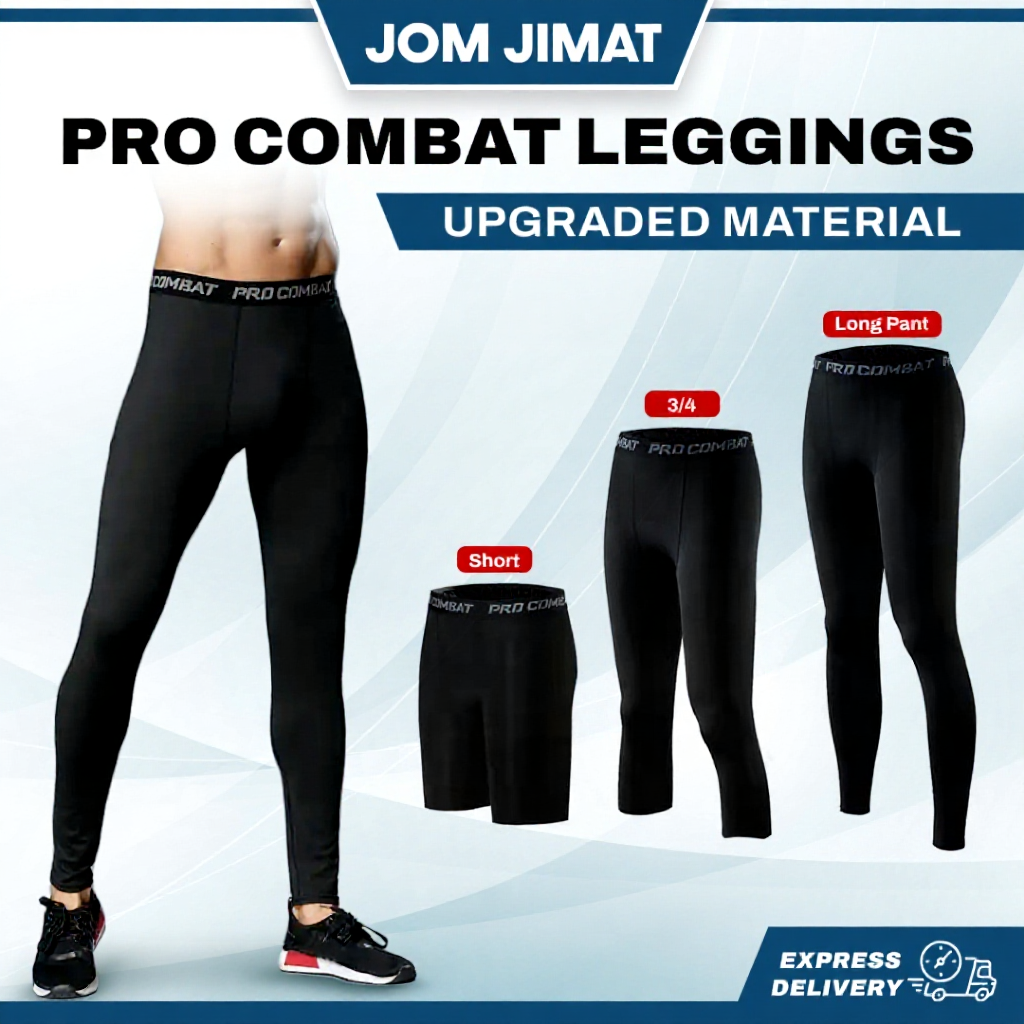 Pro Combat Leggings Tight Pants Men For Gym/Running/Swimming Seluar Tight Lelaki Quick Dry Sportwear