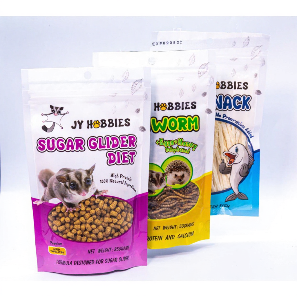 JY Series Sugar Glider Premium Food (packet) (fish snack) (dried mealworms) (fruit treat)