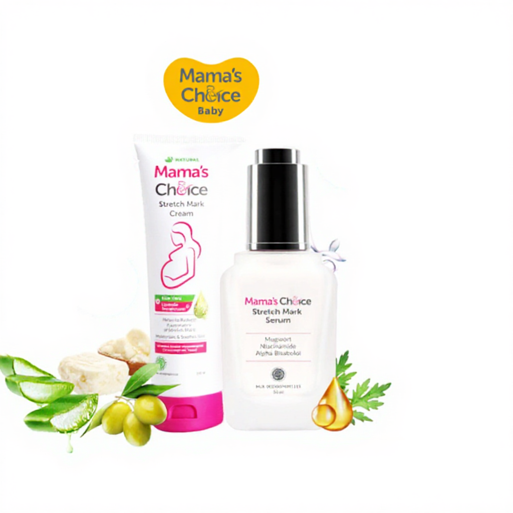 【100% ORIGINAL】MAMA'S CHOICE Stretch Mark Lotion Cream & Serum (Safe, Halal, Natural Maternity Skincare)
