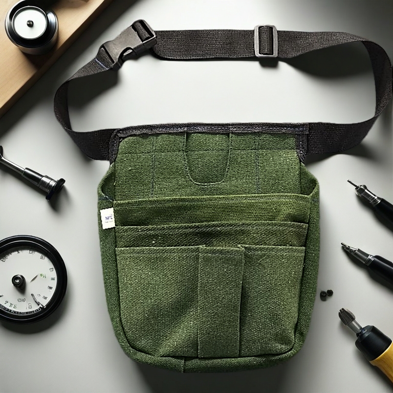 Heavy duty Green Canvas Tool Pouch bag / Beg paku Canvas Hijau 3 Lapisan  100% Buatan Malaysia