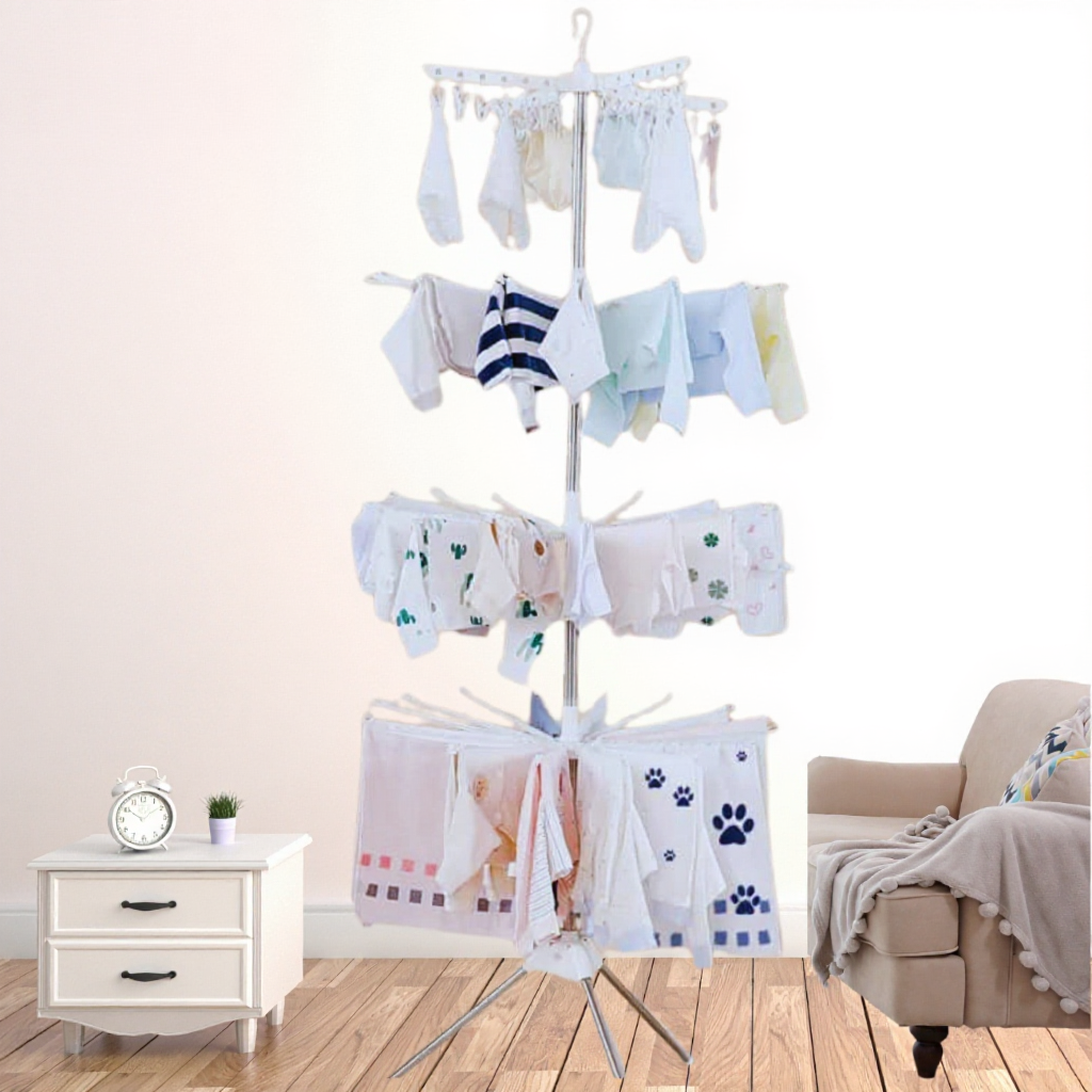 4 Tier Foldable Towel Clothes Drying Rack Penyidai Baju 3 tingkat Penyidai Kering Baju Ready Stock