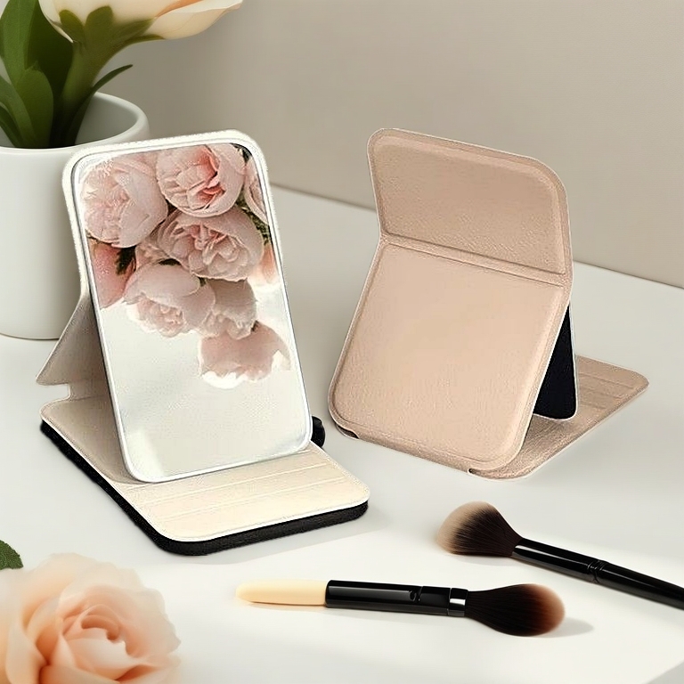 Mini Makeup Mirror Small Mirror Handheld Makeup Mirror Student Dormitory Portable Mirror Travel Essential