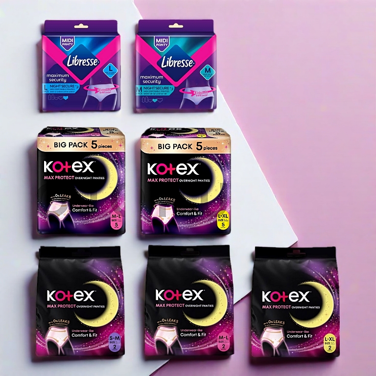 Kotex Panties / Libresse Night Panties – Overnight Period Pants, Heavy Flow, 360° Leak Protection