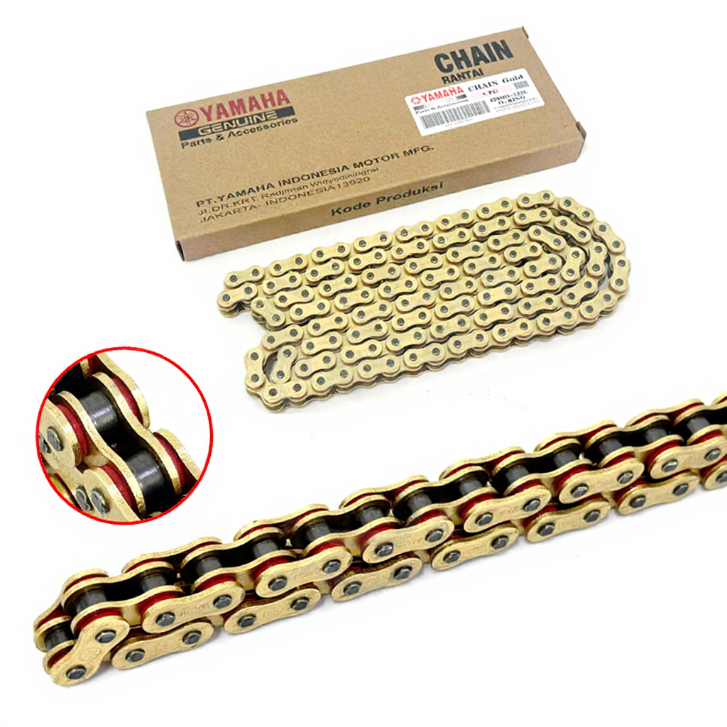 RANTAI ORING 415 RANTAI O RING 428 YAMAHA HEAVY DUTY 114L 122L 124L 132L O'RING GOLD CHAIN EMAS