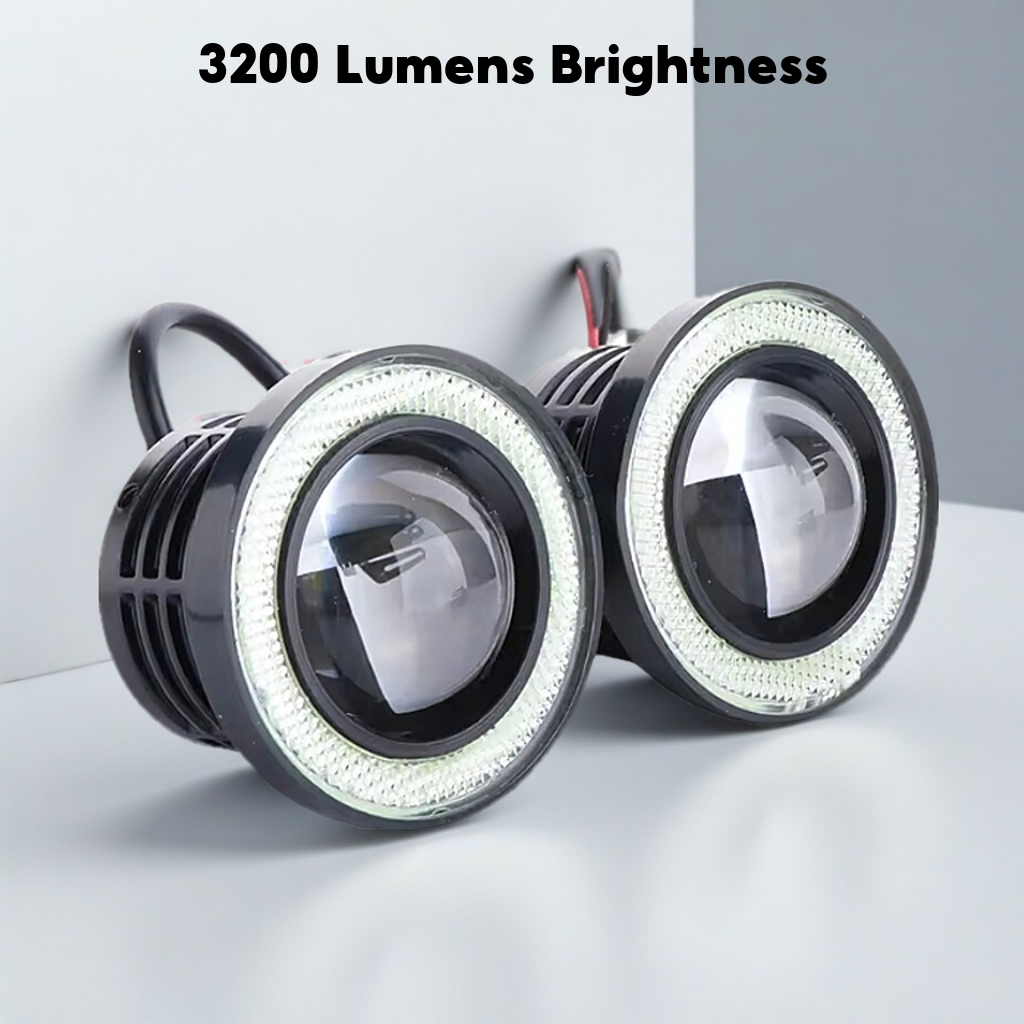 CAR DIY 1 SET Angel 12V Eyes Halo Ring Fog Lamp COB Projector Fog Light Sport Light Accessories Lampu Led Kereta