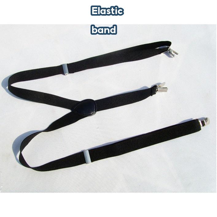 Suspenders Black Unisex Elastic Adjustable Braces Y-Back Clip-on