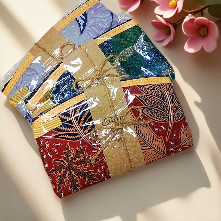 [NEW] Door gift Dompet Berzip +-16x10 cm Tali Rami Tag Thank you