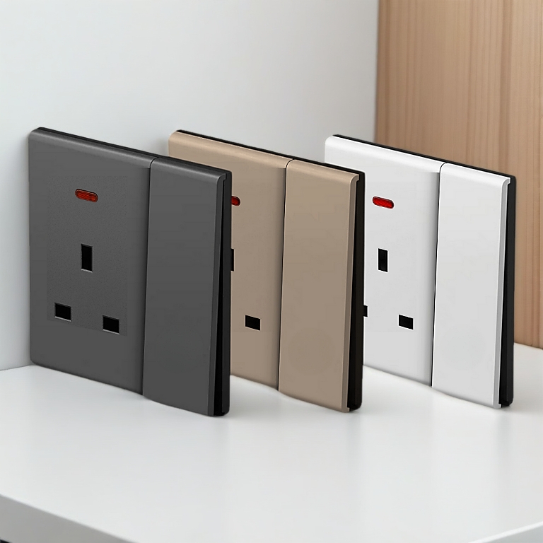 [SIRIM] VHome® Switch UV Skin Texture Premium Switches Grey/Bronze/White Suis Socket Wall Slim Modern Design 13A 15A 20A