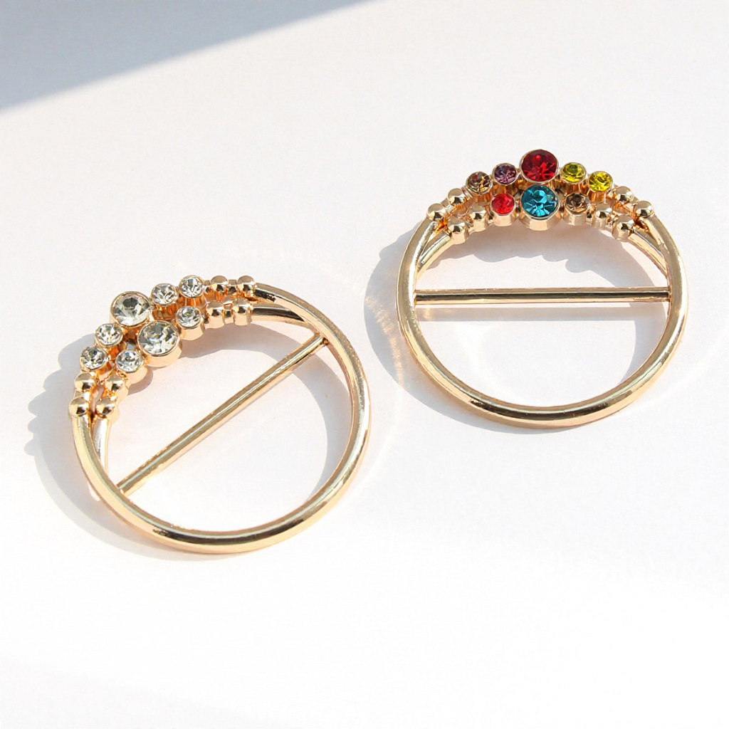 【2 in 1 Brooch】Elegant Brooch 2 in 1 Buckle Ring With Pin Crystal Brooch Ring