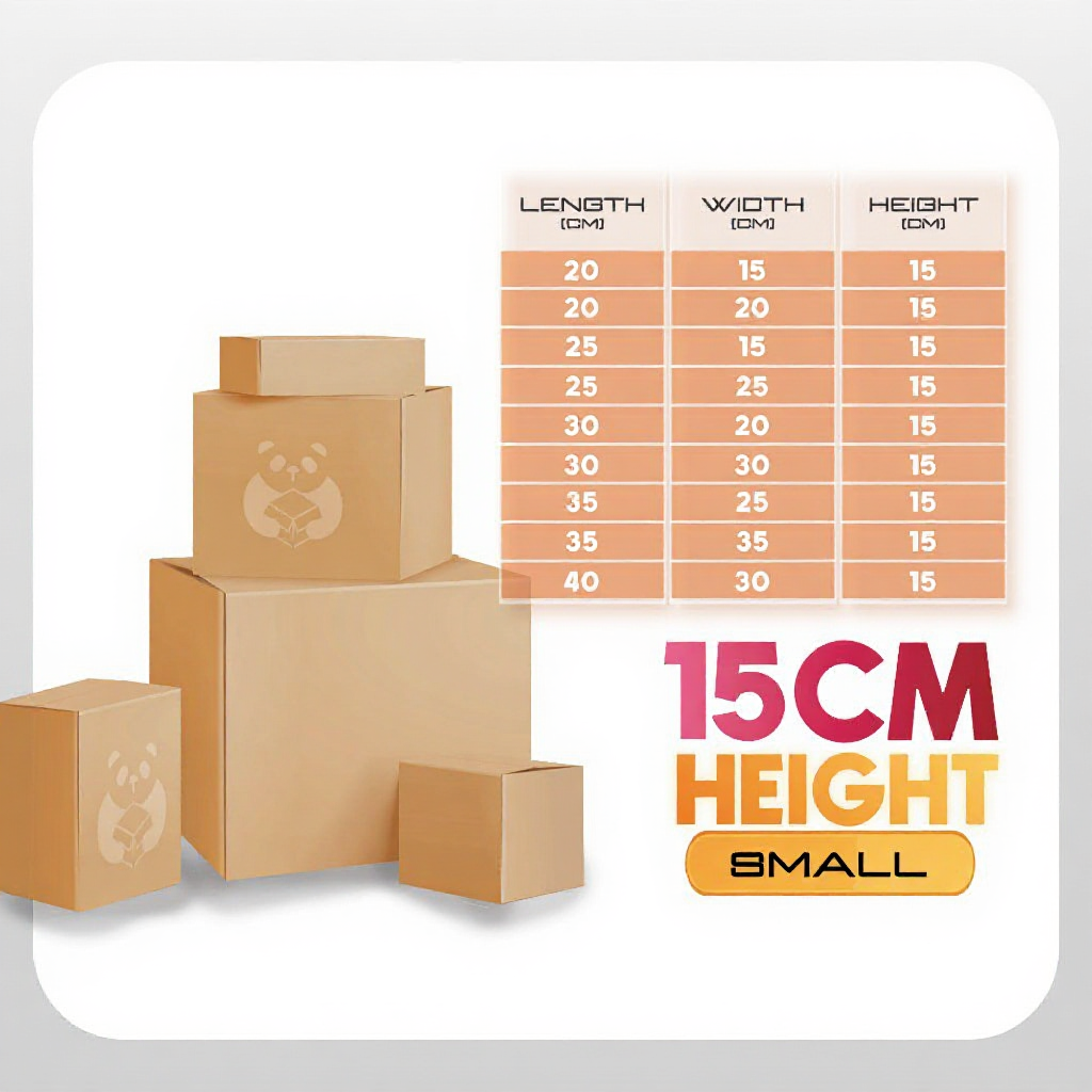 PANDABOX  15cm Height Kotak Carton Box Packaging Box Paper Box Small Box Packing Box Parcel Box Kotak Packaging 纸箱