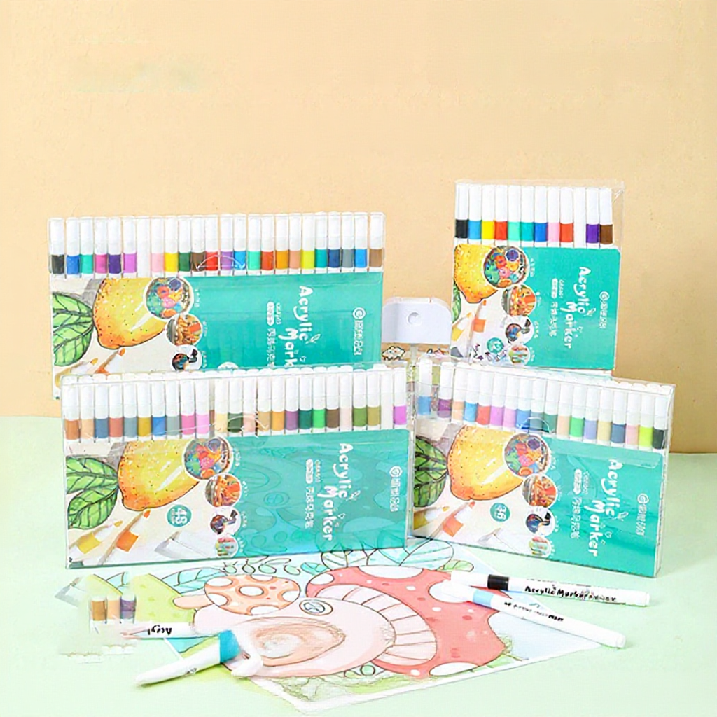 12/24/36/48/60/80 Colours Watercolor Brush Pen Colors Dual Tip Brush Acrylic Marker Pens Painting Calligraph  双头彩色画笔