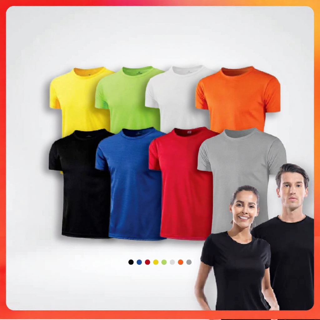 ADVO Microfiber T-Shirt Men Round Neck T shirt Short Sleeve Baju Lelaki Plain Unisex Quick Dry Baju Sukan T shirt Lelaki