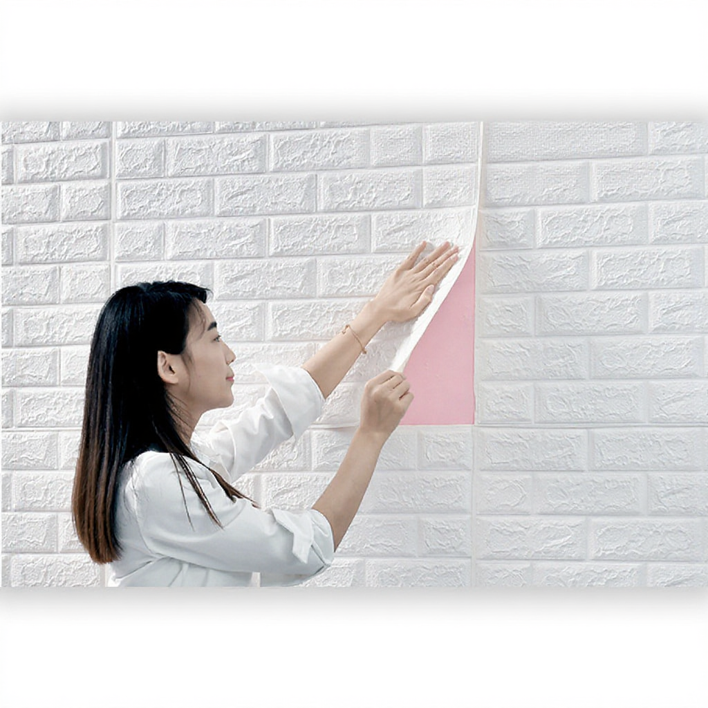 70x77cm 3D DIY Self Adhesive Sticker Brick Foam Wallpaper DIY 3D自粘墙纸 3D Wall Paper Dinding / Pelekat Dinding