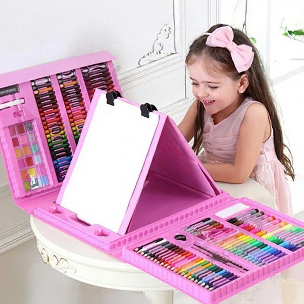 208/150pcs Children Watercolour Pen Painting Set drawing Board Stationery Set Color Pencil Warna Hadiah Gift Set 颜色笔套装