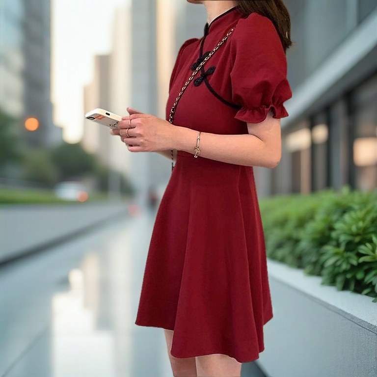 【Malaysia stock】Women Off Shoulder Mesh Puff Sleeve Dress Sexy Slim Waist Short Sleeve Causal Dress amika1.my