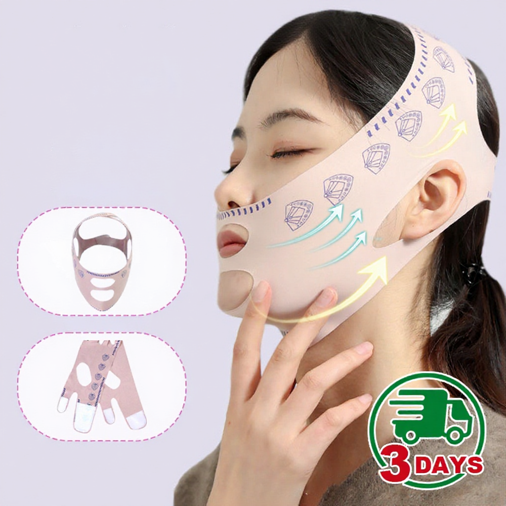 Double Deck Facial Slimming Bandage Breathable V Face Band Face Lifting Belt Elastic Band Reduce Double Chin Face Lifting Anti Wrinkle Band Facial Mask Tool V脸提拉面罩