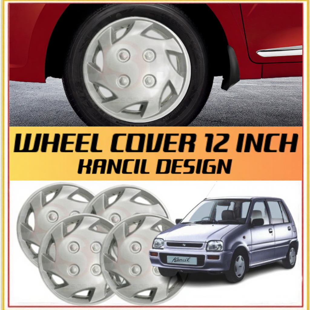 Car Wheel Cover Tyre Center Hub Cap Steel Rim Perodua Kancil 12 Inch Rim Set VIVA MIRA L2 L5 KE20