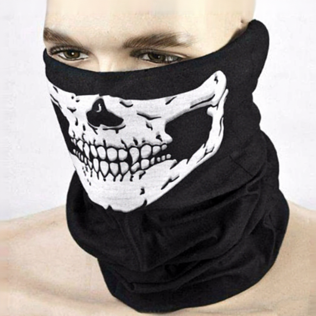 Halloween Skeleton Mask Horror Skull Chin Multi-Function Ghost Scarf Face Cover