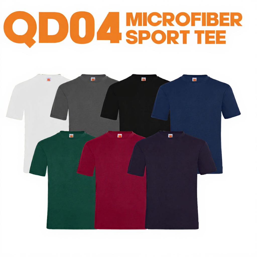  OREN SPORT QD04 Microfiber Quick Dry Jersey Round Neck Tshirt Unisex Baju Jersi Cool Fit T-Shirt Baju Sukan Boxy